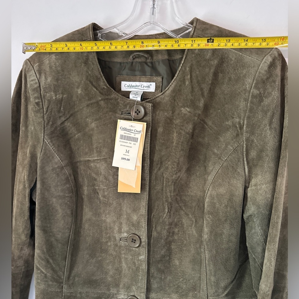 Vintage‎ 90s Olive Suede Jacket NEW WITH TAGS!! Size M - Picture 11 of 13